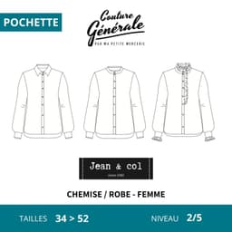 Patron Couture Générale chemise / robe - Jean & col — visuel 1